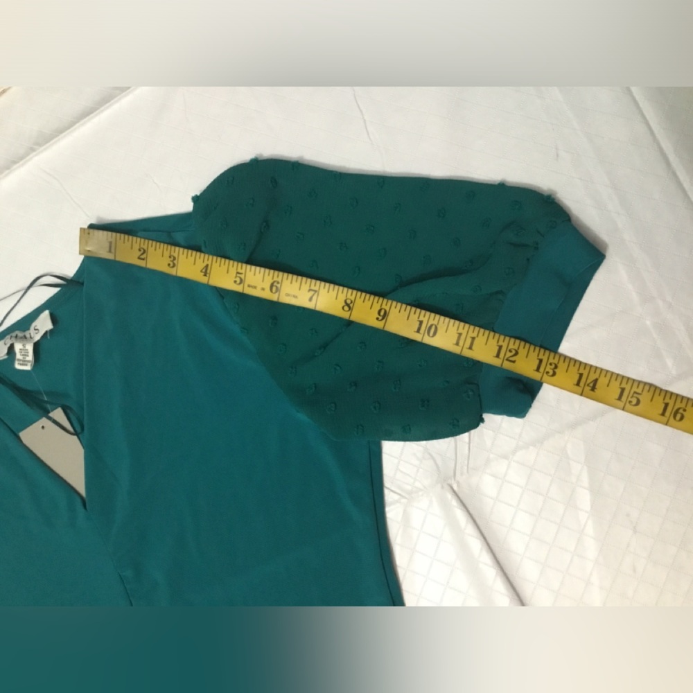 Chaus Teal V-Neck Tie-Waist Maxi Dress - Picture 11 of 16